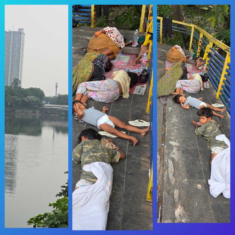 Suasana jalur jogging di kawasan Danau Sunter, Jakarta, sebagai ilustrasi refleksi tentang kepedulian sosial dan perlindungan keluarga rentan.